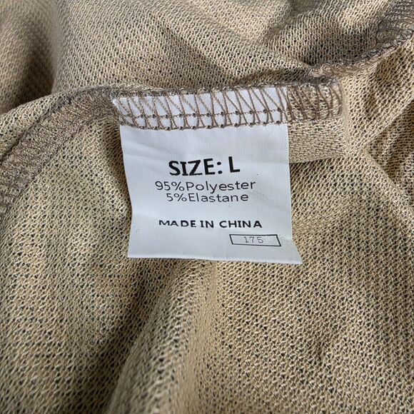 Fashion Blouson Puff Sleeve Greige Sweatshirt Size Large - Picture 7 of 9